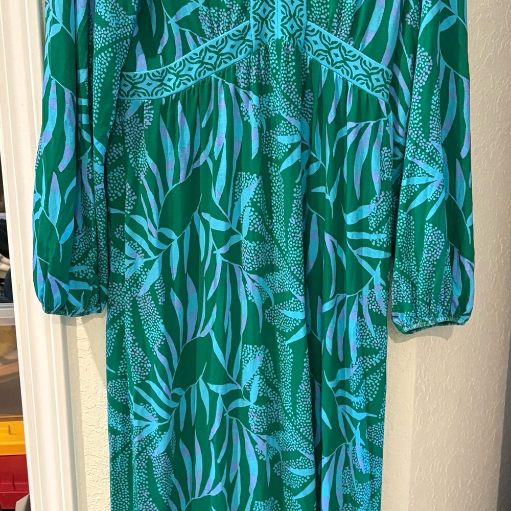 Lilly Pulitzer Tropical Green and  blueMaxi Dress - Picture 3 of 9